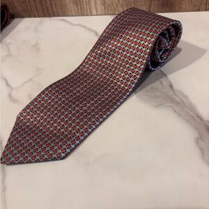 Sophisticated Red and Gray Checkered Men's Tie